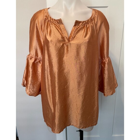 Talbots Tops - TALBOTS Womens TOP 3/4 Sleeve PEACH Silk Blend Size L